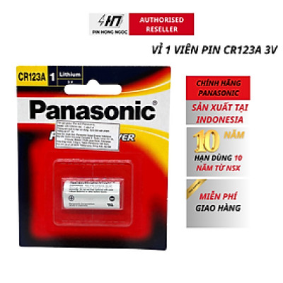 Pin CR123A Panasonic Lithium Photo Power 3V chính hãng vỉ 1 viên