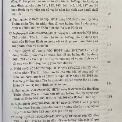 Các Nghị Quyết Của Hội Đồng Thẩm Phán Toà Án Nhân Dân Tối Cao Về Hình Sự, Tố Tụng Hình Sự, Dân Sự, Tố Tụng Dân Sự, Hành Chính, Kinh Doanh, Thương Mại, Hôn Nhân Và Gia Đình Từ Năm 1986 Đến Năm 2024