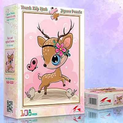 Tranh xếp hình Tia Sáng Nai Con Nghịch Bướm ( 108 mảnh)