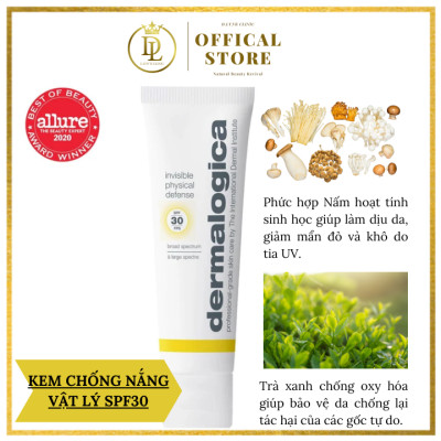 Kem chống nắng vật lý dành cho mọi loại da Dermalogica Physical Invisible Defense SPF30 50ml