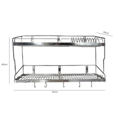 Kệ chén dĩa 2 tầng Inox SUS 304 Yamato (nhiều kích thước)