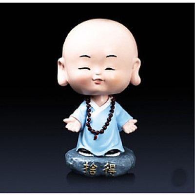 Tượng  chú tiểu trang trí ô tô vui vẻ_ Hàng Chính Hãng