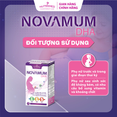 Viên uống Novamum DHA hỗ trợ bổ sung dưỡng chất cần thiết, tăng cường đề kháng (30 viên) - Nutramed