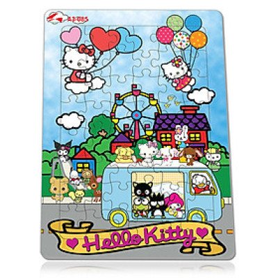 Xếp hình Tia Sáng Hello Kitty  (48 Mảnh Ghép) - Tặng kèm câu đố mặt sau cho bé