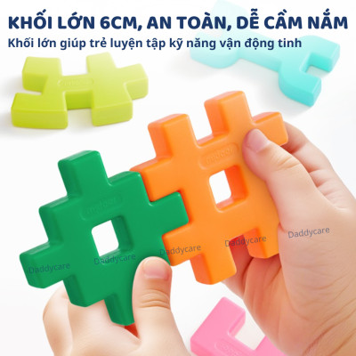 Bộ xếp hình lắp ghép 3D cho bé Mideer Waffle Building Blocks