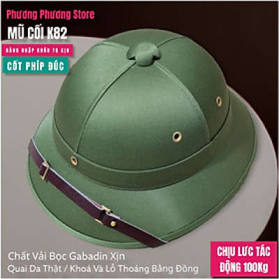 MŨ CỐI ARMY K82 XỊN MŨ CỐI VẢI BỌC GABADIN QUAI DA THẬT LÒNG CỐT PHÍP ĐÚC NGUYÊN KHỐI CAO CẤP