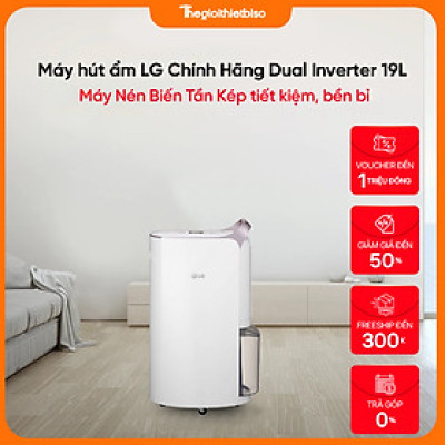 [GIÁ TẠI KHO] Máy hút ẩm LG Chính Hãng Dual Inverter 19L (Trắng) - MD19GQGE0 - Hàng chính hãng LG