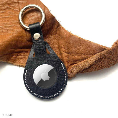 Bao Da Cao Cấp Dành Cho Apple AirTag, Chất Liệu Da Bò Thật 100%, AirTag Case Chống Sốc-Chống Bám Bụi-Chống Bám Vân Tay-Chống Xước - Hàng Chính Hãng SAIGIO