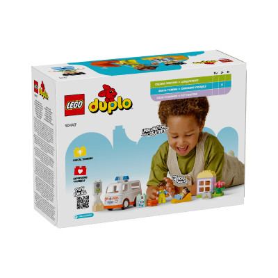 LEGO DUPLO 10447 Đồ Chơi Lắp Ráp Xe Cứu Thương & Tài Xế (19 Chi Tiết)