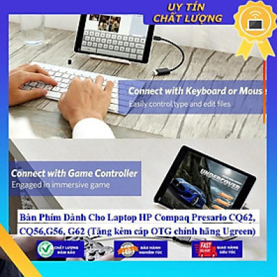 Bàn Phím dùng cho Laptop HP Compaq Presario CQ62 CQ56 G56 G62 (Tặng kèm cáp OTG  Ugreen)  - Hàng Nhập Khẩu New Seal