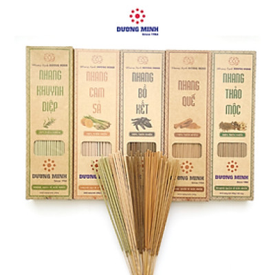 Nhang sạch Dương Minh hộp 180cây 30cm 100% thành phần tự nhiên hương nhang dịu nhẹ ít khói dùng thờ cúng thắp hương, thư giãn, thanh lọc không khí