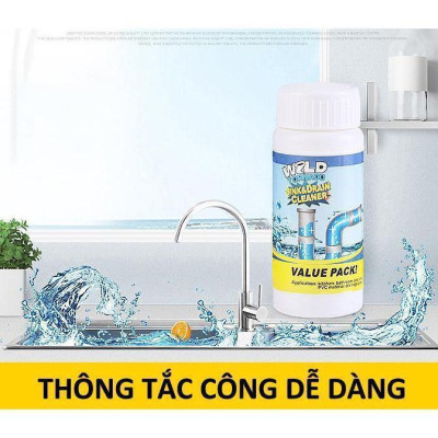 Chai Bột Thông Tắc Cống Wild Tornado 110g Giúp Thông, Cống Khử Mùi, Diệt Khuẩn