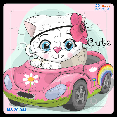 05 bộ tranh xếp hình 20 mảnh size 17x17cm – đồ chơi trí tuệ cho bé từ 2 tuổi – Combo Động vật dễ thương 1