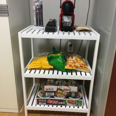 KỆ GỖ ĐỂ LÒ VI SÓNG 3 TẦNG HÀN QUỐC MÀU TRẮNG - OVEN RACK 3F WHITE