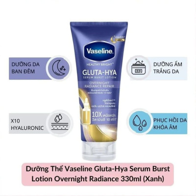 Sữa Dưỡng Thể Vaseline Gluta-Hya Trắng Da Ban Đêm Tuýp 300ml
