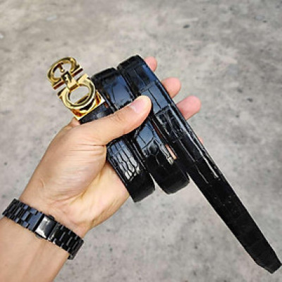 Dây nịt nữ Khóa xịn. Dây liền tấm da bụng cá sấu!