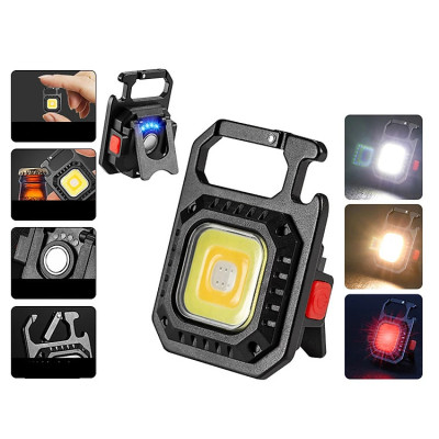 Móc Khóa Đèn Pin Đa Chức Năng Có Chống Nước Tặng Kèm Cáp Sạc - Hàng chính hãng