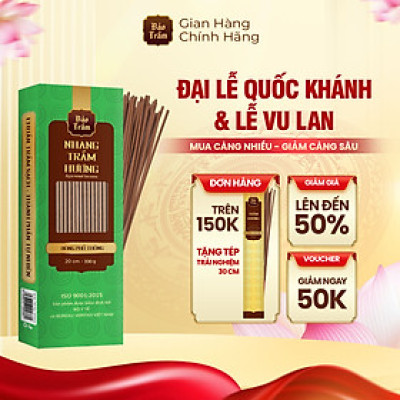 Nhang Trầm – Hộp Xanh Lá 600g | Bảo Trầm | Thơm Dịu, Không Hóa Chất, Dùng Cúng Lễ