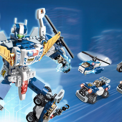 Đồ chơi xếp hình, lắp ráp Qman 41104 – Cảnh sát biến hình (453 mảnh ghép)