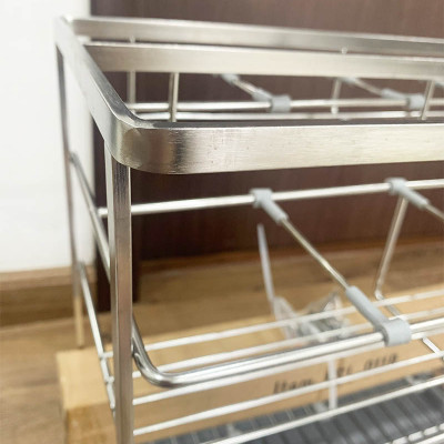 Giá gia vị inox 304 cho tủ bếp bảo hành vĩnh viễn han gỉ 3 tầng để đồ