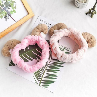 Băng Đô Cài Tóc Cừu 3D Vải Nhung Mềm Mại Dễ Thương