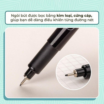 Bút Kim Kỹ Thuật 0.2 mm - Drawing Pen - Colorkit DW-C001 - Mực Đen