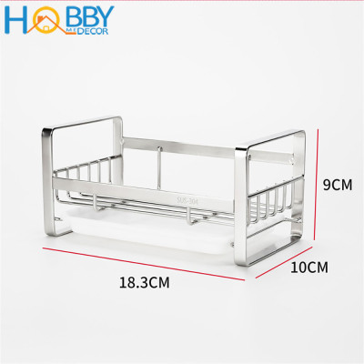 Kệ để đồ rửa bát có khay nhựa dán tường inox 304 Hobby Home Decor KRC1