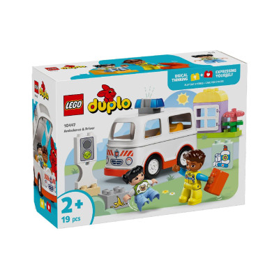LEGO DUPLO 10447 Đồ Chơi Lắp Ráp Xe Cứu Thương & Tài Xế (19 Chi Tiết)
