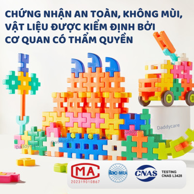 Bộ xếp hình lắp ghép 3D cho bé Mideer Waffle Building Blocks