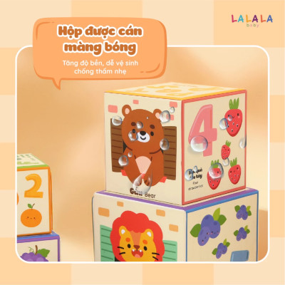 Đồ Chơi Giáo Dục Sớm Tháp Xếp Chồng Lala Stacky Box Cho Bé Từ 1 tuổi - Lalala Baby 