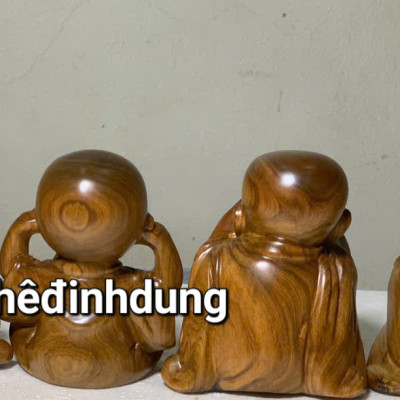 Bộ tượng tứ không bằng gỗ bách xanh thơm nức kt cao 12x10x9cm 