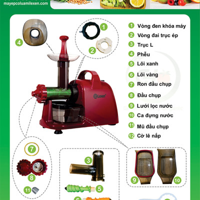 Linh kiện máy ép điện cỏ lúa mì LEXEN - Cây đẩy thức ăn - Hàng chính hãng
