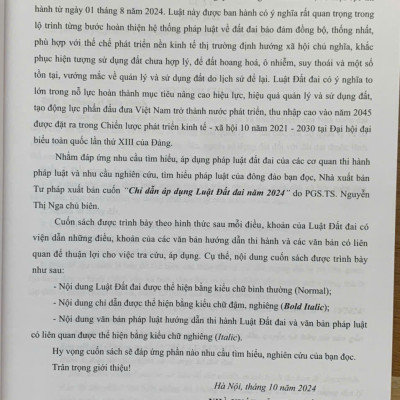 Chỉ dẫn áp dụng Luật Đất đai năm 2024