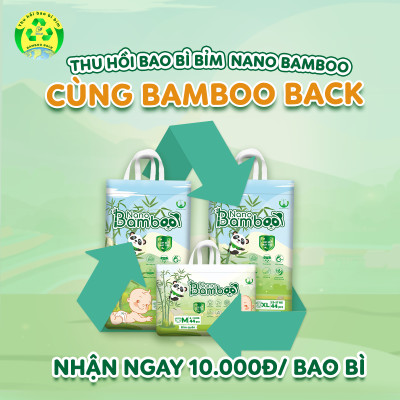[Chính Hãng][Ảnh Thật] Tã/Bỉm Quần Nano Bamboo sợi tre thiên nhiên size M (6-11kg) 44 miếng