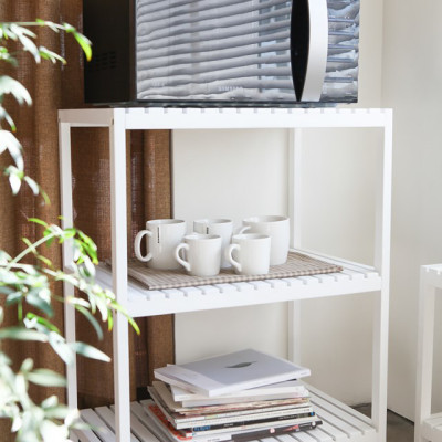 KỆ GỖ ĐỂ LÒ VI SÓNG 3 TẦNG HÀN QUỐC MÀU TRẮNG - OVEN RACK 3F WHITE