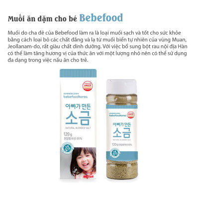 Muối ăn dặm cho bé Bebefood Hàn Quốc