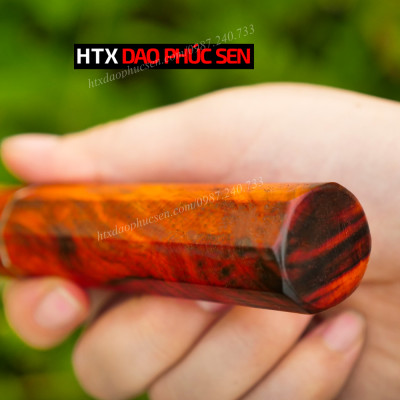 Dao Phúc Sen - Cán dao Nhật bát giác gỗ trắc - CN06