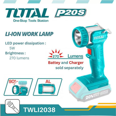 ĐÈN LÀM VIỆC DÙNG PIN 20V TOTAL TWLI2038 - HÀNG CHÍNH HÃNG
