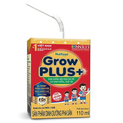 Thùng 48 Hộp x 110ml Sữa Bột Pha Sẵn GrowPLUS+ Đỏ 110ml Suy Dinh Dưỡng - Hàng Chính Hãng