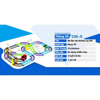 Hộp Đồ Chơi Lắp Ráp Đường Ray Xe Ôtô Chạy Pin Cho Bé