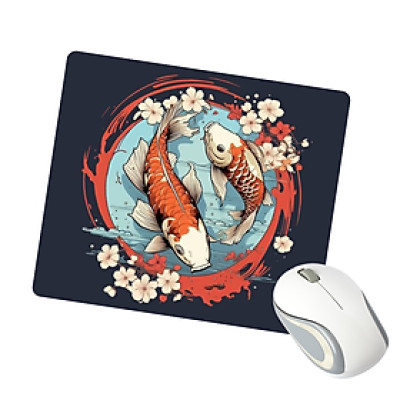 Miếng Lót Chuột MousePad Cá Koi Capybara Vịt OFF Heo Trà Sữa Hoạt Hình Labubu dùng trong văn phòng, cao su chống truợt_ Hàng chính hãng