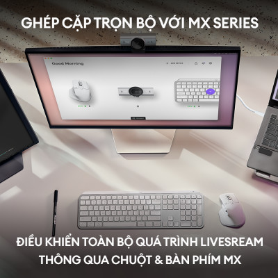 Webcam Logitech MX BRIO 4K ULTRA HD Đen/Xám - Hàng Chính Hãng