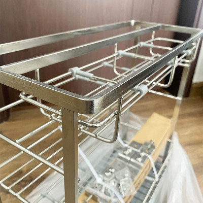 Giá gia vị inox 304 cho tủ bếp bảo hành vĩnh viễn han gỉ 3 tầng để đồ