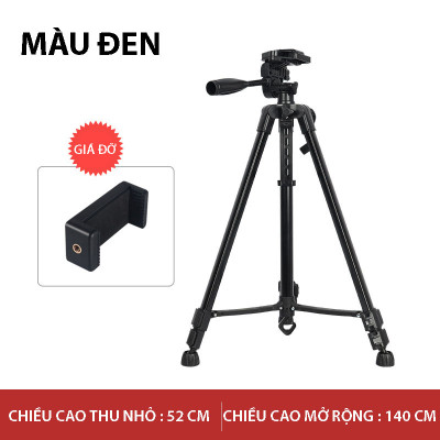 Gậy 3 Chân Máy Ảnh Chụp Hình Selfie Tự Sướng Tripod Floveme - 3366 cao 150cm Kèm Giá Đở Điện Thoại - 3. cách xoay, 360 độ -  Hàng chính hãng