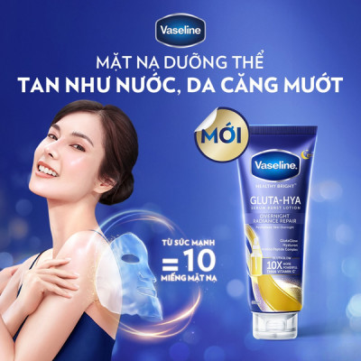 Sữa Dưỡng Thể Vaseline Gluta-Hya Trắng Da Ban Đêm Tuýp 300ml