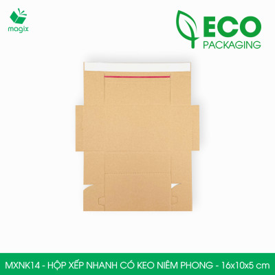 MXNK14 - 16x10x5 cm - 60 hộp carton đóng hàng xếp nhanh có keo niêm phong - Hộp gói hàng, hộp quà