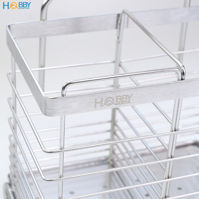 Kệ đựng đũa muỗng 2 ngăn dán tường inox 304 Hobby Home Decor DM05