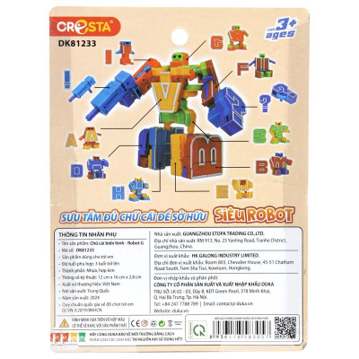 Đồ Chơi Lắp Ráp Biến Hình Robot Chữ Cái G - Cresta DK81233