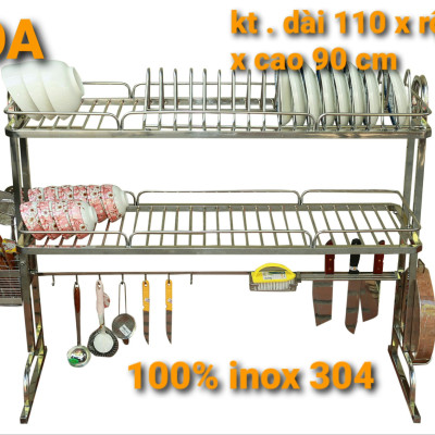 Kệ để bát đĩa đa năng thông minh . Giá để đồ chén, đĩa trên bồn rửa bát ( inox 304 không rỉ)