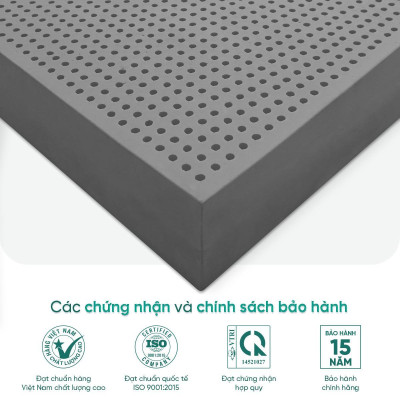 Nệm Cao Su Hoạt Tính Titan Grey - Êm ái, kháng khuẩn - Bảo hành 15 năm